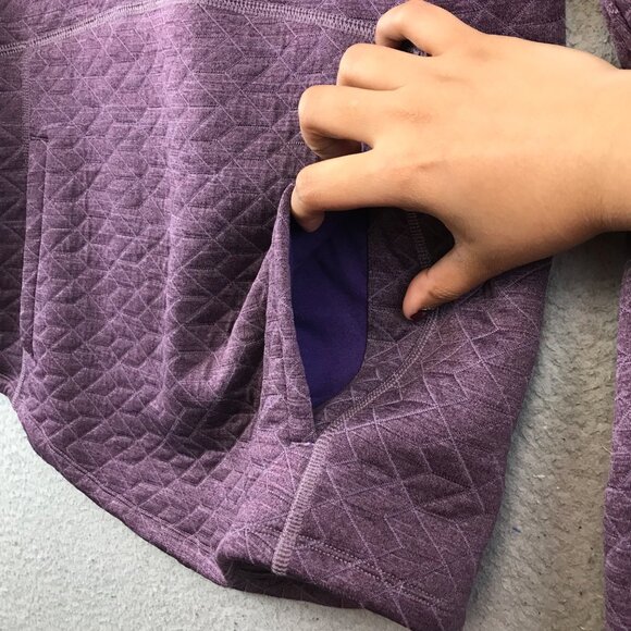 Marmot Quilted Purple Cowl Neck Pullover Womens Long Sleeve Sweater Size SP - Picture 8 of 13